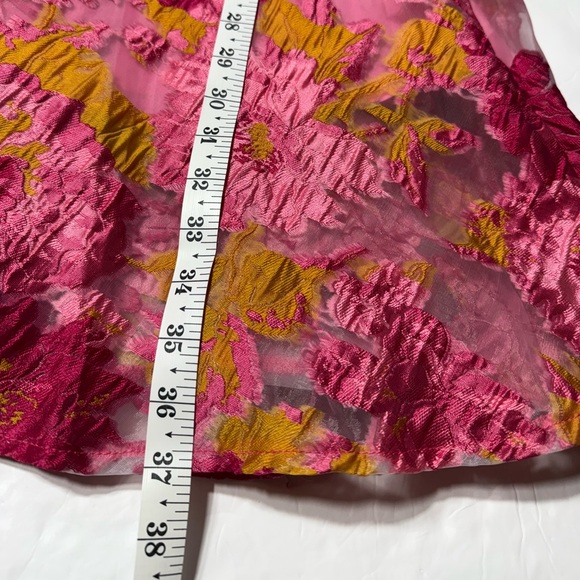 Petal & Pup Olivia Organza Pink and Yellow Floral Mini Dress - Picture 15 of 16